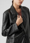 Vero Moda Olivia Oversize Faux Leather Blazer, Black