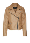 Vero Moda Nicole Leather Coated Biker Jacket, Camel