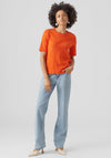 Vero Moda Happiness Fine Knit Top, Tangerine Tango