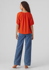 Vero Moda Kassi Textured Top, Tangerine Tango