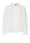 Vero Moda Cabena Lace Sleeve Shirt, White