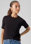 Vero Moda Happiness Fine Knit Top, Black