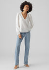 Vero Moda Mali V-Neck Textured Blouse, Snow White