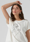 Vero Moda Rua Line Artwork T-shirt, Snow White