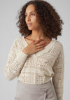 Vero Moda Bril Cut-Out Pattern Sweater, Birch