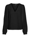 Vero Moda Mali V-Neck Textured Blouse, Black