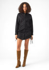 Vero Moda Cilla Gathered Mini Shirt Dress, Black