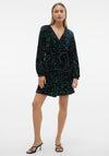 Vero Moda Bella Sequin Wrap Mini Dress, Black