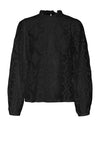 Vero Moda Ganna Semi Sheer Lace Blouse, Black