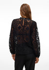 Vero Moda Ganna Semi Sheer Lace Blouse, Black