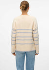 Vero Moda Saba Stripe Print Sweater, Birch & Blue