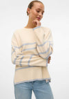 Vero Moda Saba Stripe Print Sweater, Birch & Blue