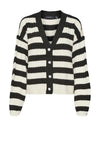 Vero Moda Elya Striped Cardigan, Black and Beige