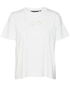 Vero Moda Sara Smiley Embroidered T-Shirt, Snow White