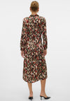 Vero Moda Mina Printed Midi Shirt Dress, Red Multi