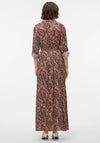 Vero Moda Mable Paisley Maxi Shirt Dress, Red Multi