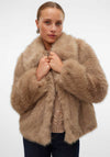 Vero Moda Audrey Faux Fur Short Jacket, Brown