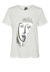 Vero Moda Abis Francis Metallic Abstract T Shirt, White