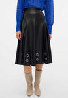 Vero Moda Emmy Faux Leather Eyelet Skirt, Black