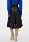 Vero Moda Emmy Faux Leather Eyelet Skirt, Black