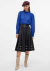 Vero Moda Emmy Faux Leather Eyelet Skirt, Black