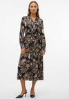 Vero Moda Thor Paisley Print Midi Dress, Black