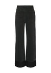 Vero Moda Kathy Turned Up Hem Wide Leg Jeans, Black