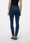 Vero Elly Mid Rise Skinny Jeans, Dark Blue