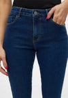 Vero Elly Mid Rise Skinny Jeans, Dark Blue