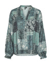 Vero Moda Natja Patchwork Blouse, Green