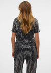 Vero Moda Ellen Sequin T Shirt, Black