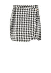 Vero Moda Paige Houndstooth Wrap Mini Skirt, Black & White