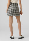 Vero Moda Paige Houndstooth Wrap Mini Skirt, Black & White