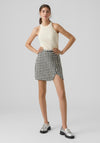 Vero Moda Paige Houndstooth Wrap Mini Skirt, Black & White