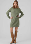 Vero Moda Doffy Long Sleeve Knit Dress, Green