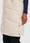 Vero Moda Sala Long Padded Gilet, Oatmeal