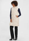 Vero Moda Sala Long Padded Gilet, Oatmeal