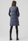 Vero Moda Sala Long Padded Gilet, Ombre Blue