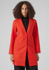 Vero Moda Pop Faux Wool Coat, Tomato