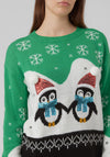 Vero Moda Sequin Penguin Print Christmas Jumper, Jellybean