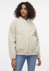 Vero Moda Amber Elite Faux Wool Bomber Jacket, Oatmeal