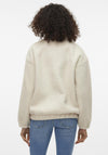 Vero Moda Amber Elite Faux Wool Bomber Jacket, Oatmeal