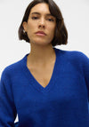 Vero Moda Elly V-Neck Knitted Sweater, Mazarine Blue