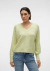 Vero Moda Elly V-Neck Knitted Sweater, Light Green