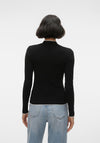Vero Moda Flouncy Contrast Trim Knitted Sweater, Birch and Black