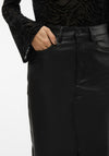 Vero Moda Veri Faux Leather Midi Skirt, Black