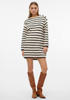 Vero Moda Saba Striped Jumper Dress, Cream and Black