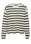 Vero Moda Saba Striped Boxy Jumper, Cream and Black