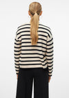 Vero Moda Saba Striped Boxy Jumper, Cream and Black