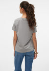 Vero Moda Line Rose Face T Shirt, Grey